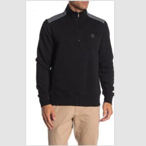 Michael Kors 1/4 zip pullover Black Sweater Logo Sweatshirt
